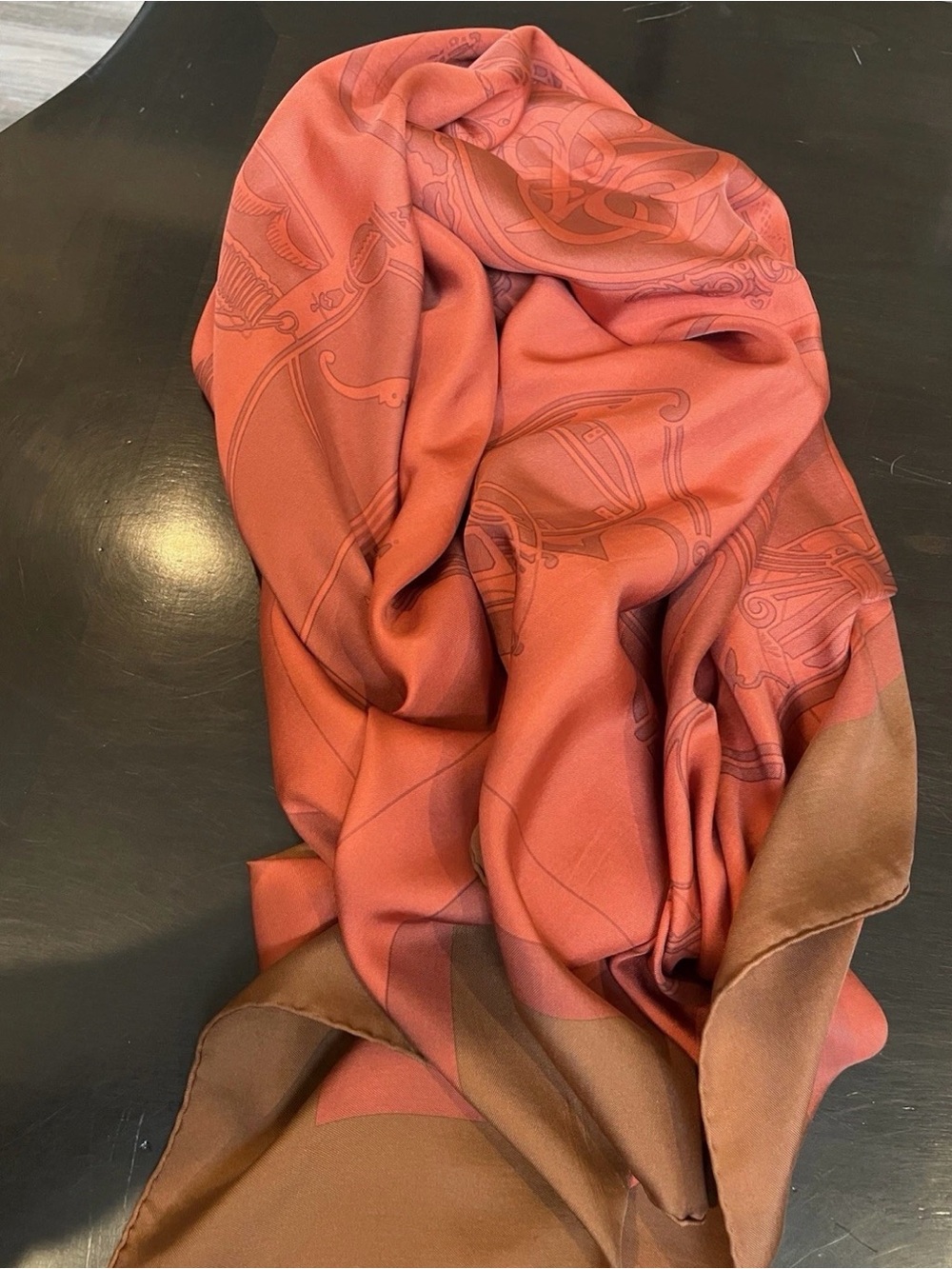 Hermès Ex-Libris silk scarf from monochromatic Dip-Dye (Surteint) collection